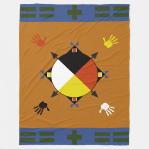 Cherokee four Direction Fleece Blanket Deken