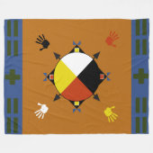 Cherokee four Direction Fleece Blanket Deken (Voorkant (Horizontaal))