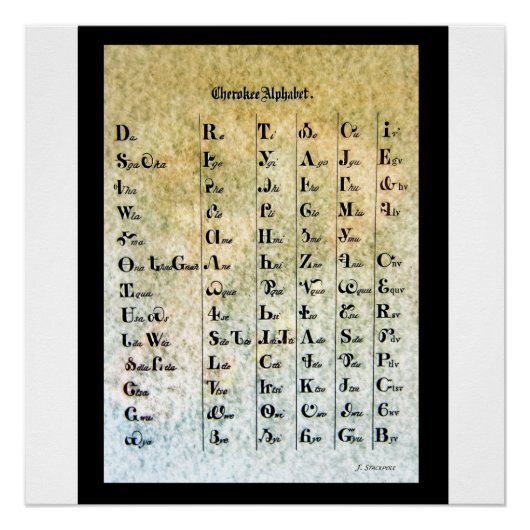 Cherokee Indian Alphabet Perfect Poster (Voorkant)