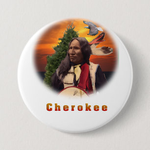 Cherokee Indian Ronde Button 7,6 Cm