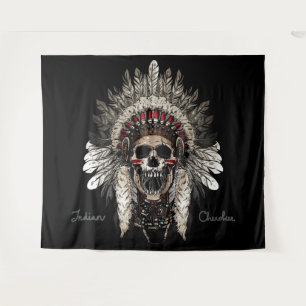 Cherokee Indian Tribal Skull Wandkleed