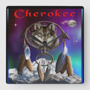 Cherokee Indian Vierkante Klok