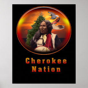 Cherokee indians art poster