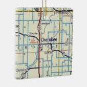 Cherokee Iowa  kaart Keramisch Ornament (Rechts)