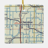 Cherokee Iowa  kaart Keramisch Ornament (Voorkant)