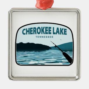 Cherokee Lake Tennessee Gevist Rod Metalen Ornament