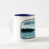 Cherokee Lake Tennessee Gevist Rod Tweekleurige Koffiemok (Voorkant links)