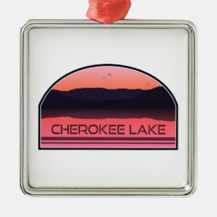 Cherokee Lake Tennessee Red Sunrise Metalen Ornament