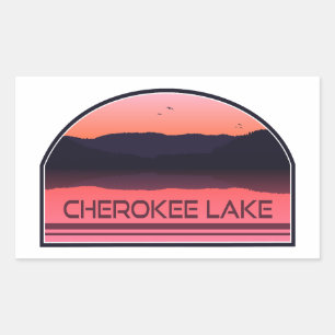 Cherokee Lake Tennessee Red Sunrise Rechthoekige Sticker
