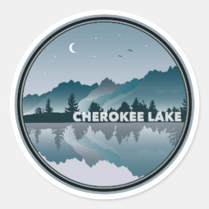 Cherokee Lake Tennessee reflectie Ronde Sticker