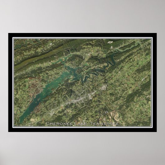 Cherokee Lake Tennessee Satellite Poster Map (Devant)