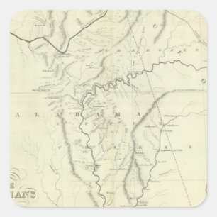 Cherokee Map Vierkante Sticker