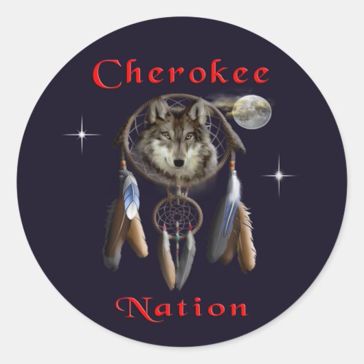 Cherokee natie ronde sticker (Voorkant)