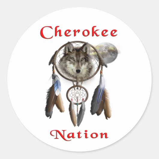 Cherokee natie ronde sticker (Voorkant)