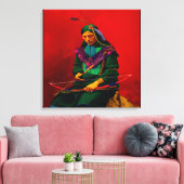 Cherokee Native American Pop Art Canvas Afdruk (Insitu (Woonkamer))