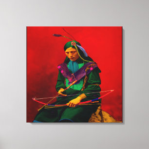 Cherokee Native American Pop Art Canvas Afdruk