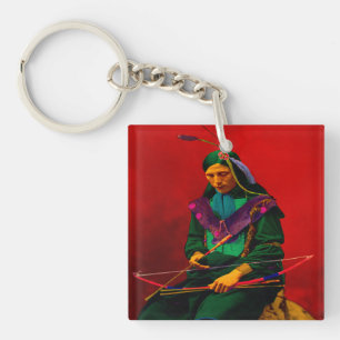 Cherokee Native American Pop Art Sleutelhanger