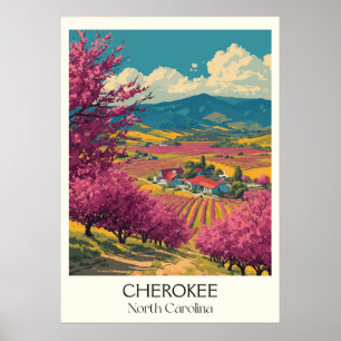 Cherokee North Carolina Valley Bloom Art Poster