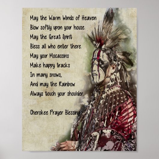 Cherokee Prayer Blessing Poster (Voorkant)