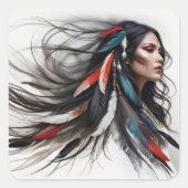 Cherokee Pride 4 Vierkante Sticker (Voorkant)