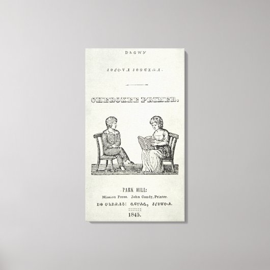 Cherokee Primer, 1845 (graving) Canvas Afdruk (Voorkant)