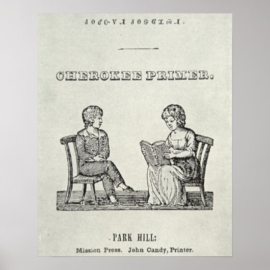 Cherokee Primer, 1845 (graving) Poster (Voorkant)
