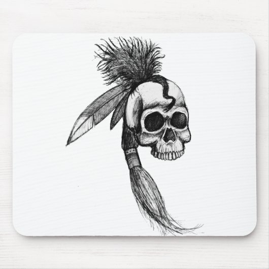 Cherokee Skull Mousepad Muismat (Voorkant)