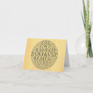 Cherokee Syllabary Cloud Yellow Note Card Kaart