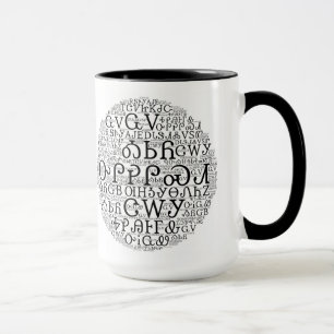 Cherokee Syllabary Word Cloud Coffee Mok