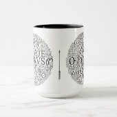 Cherokee Syllabary Word Cloud Coffee Mok (Midden)