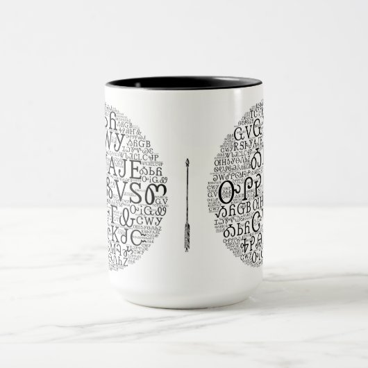 Cherokee Syllabary Word Cloud Coffee Mok (Midden)