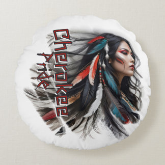 Cherokee Trots 4 Rond Kussen