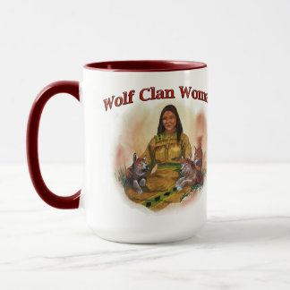 Cherokee Wolf Clan Woman Two Tone Coffee Mok