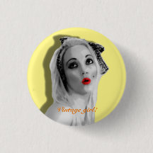 Cherrie Au Lait Retro Pinup Girl Vintage Badge Alt