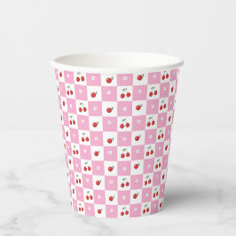 Cherrie , Little Flower , Roze Witte Papier cup Papieren Bekers