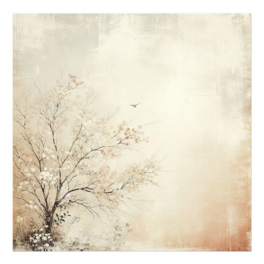 Cherrie Tree Old Photo Graphic Design Foto Afdruk (Voorkant)