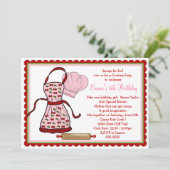 Cherries Apron en Chef Pet Birthday Kaart (Staand voorkant)