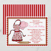Cherries Apron en Chef Pet Birthday Kaart (Voorkant / Achterkant)