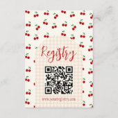 Cherries Baby shower Registry Informatiekaartje (Voorkant)