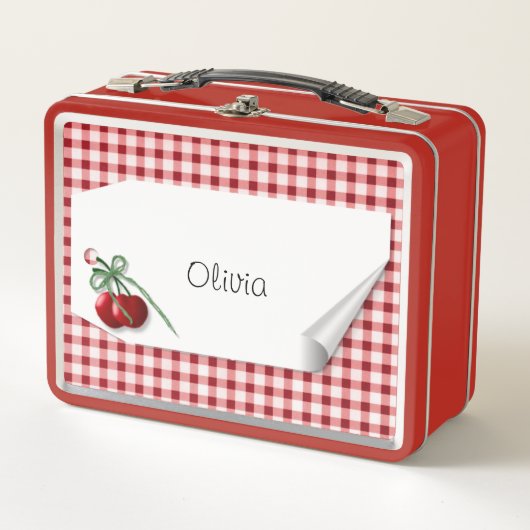 Cherries Curl Label Lunch Box (Voorkant)