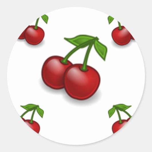 Cherries Galore Design Ronde Sticker (Voorkant)