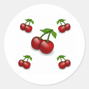 Cherries Galore Design Ronde Sticker