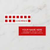 CHERRIES (mod-vierkanten) Mini Visitekaartje (Voorkant / Achterkant)