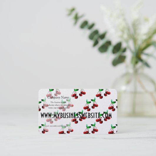 Cherries Pattern Visitekaartje (Staand voorkant)