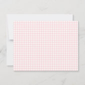 Cherries Pink Gingham Border Personalized Notitiekaartje (Achterkant)