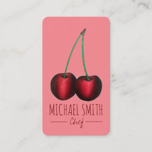 Cherries Ripe Red Cherry Fruit Chef Homemade Jam Visitekaartje