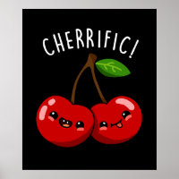 Cherrific Funny Red Cherry Pun Dark BG