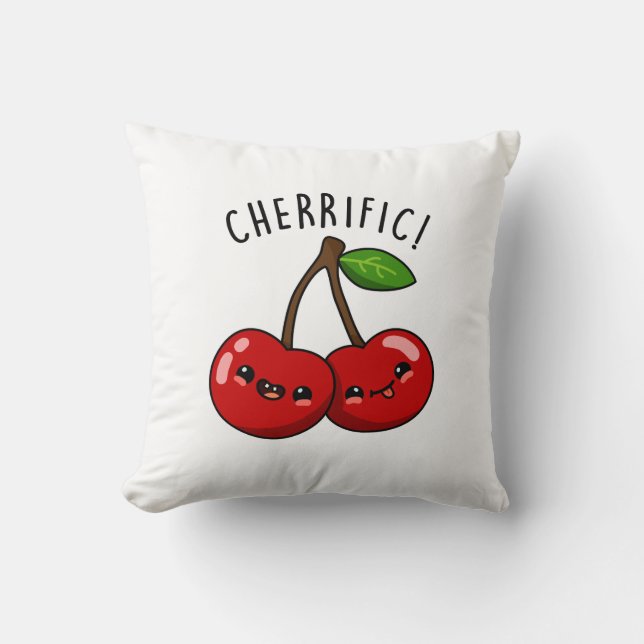 Cherrific Grappig Rood Cherry Pun Kussen (Voorkant)