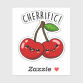 Cherrific Grappig Rood Cherry Pun Sticker (Vel)