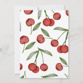 Cherry 1er Anniversaire Invitation Été Cerises (Dos)